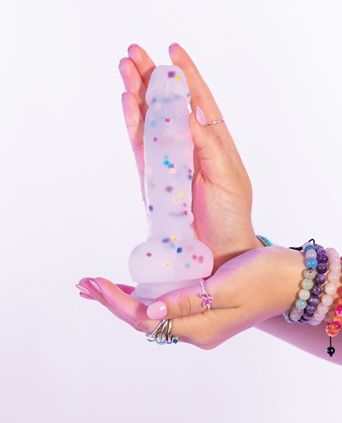 Natalie's Toy Box Cock-A-Palooza Confetti Silicone Suction Dildo