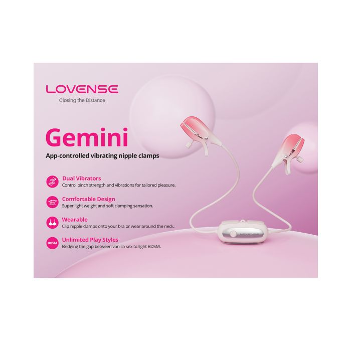 Lovense Gemini App-Controlled Vibrating Nipple Clamps