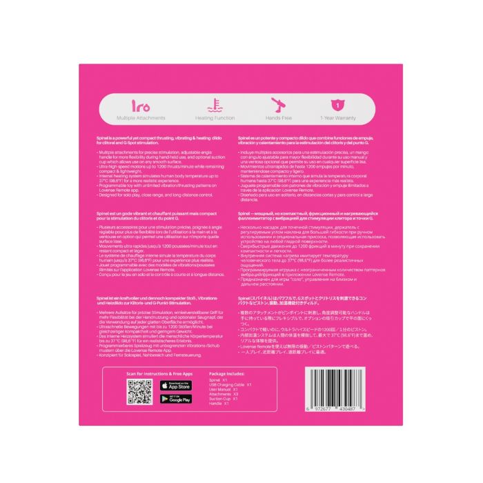 Lovense Spinel App-Controlled Thrusting & Heating Dildo Gun Massager