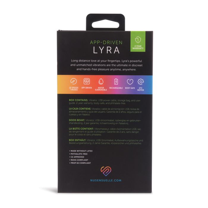 Box packaging for App-Driven LYRA Wearable Panty Vibrator - Long Distance Love at Your Fingertips