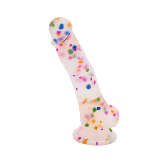 Natalie's Toy Box Cock-A-Palooza Confetti Silicone Suction Dildo