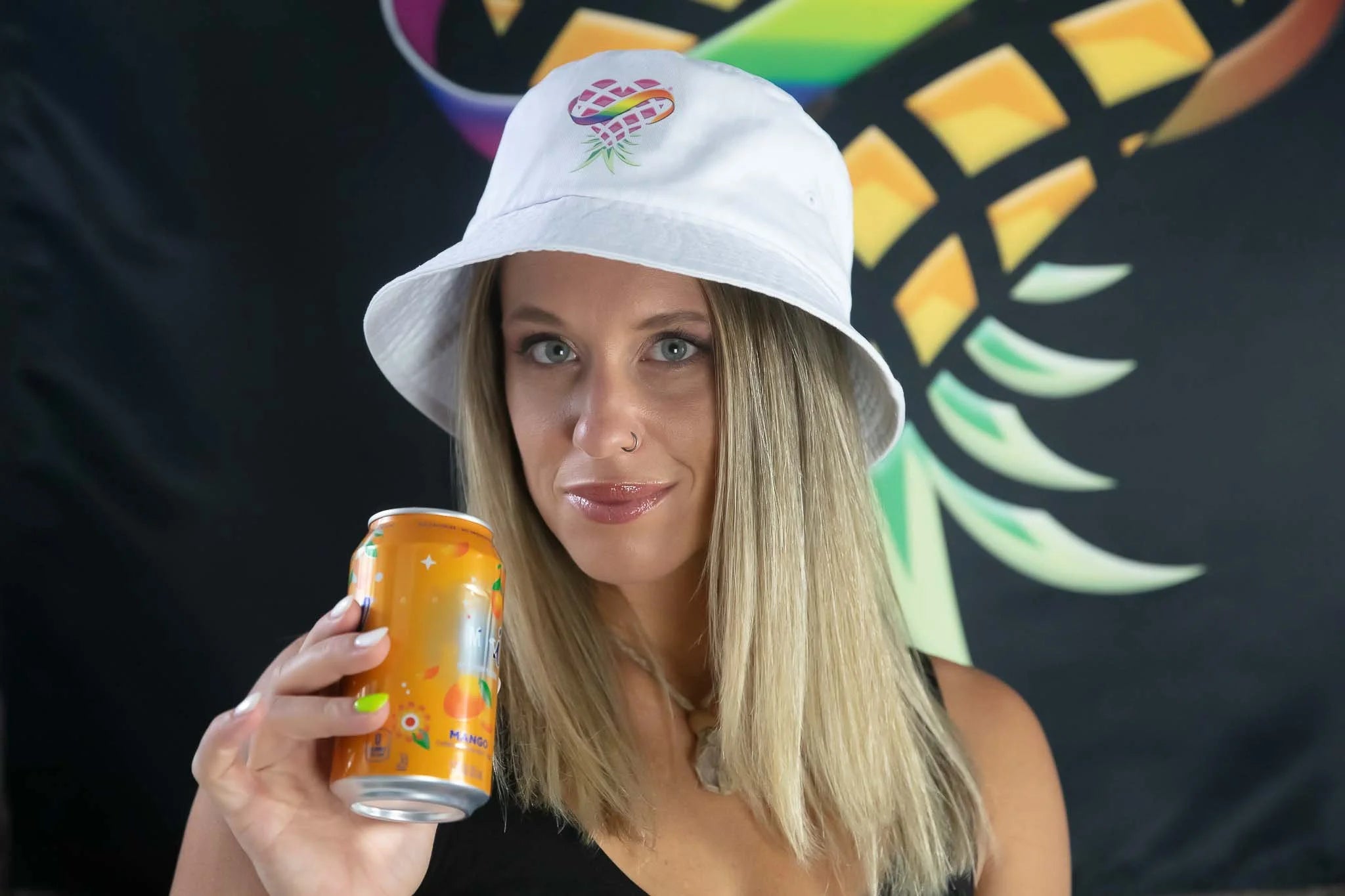 White Upside-Down Pineapple Lifestyle Bucket Hat