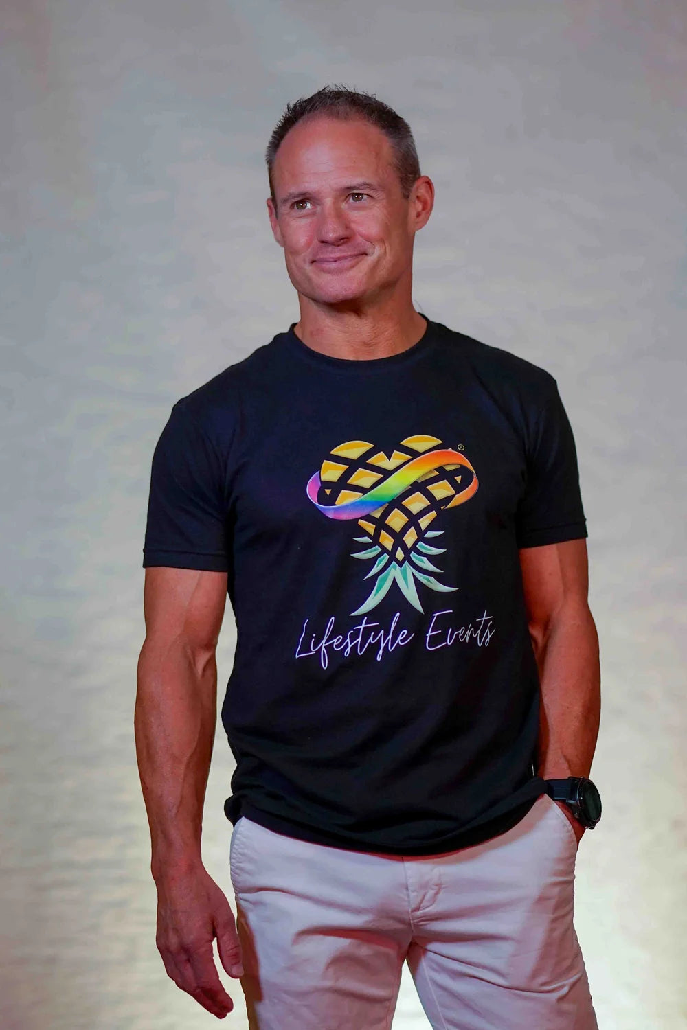 Upside-down Pineapple Swinger T-Shirt on Man