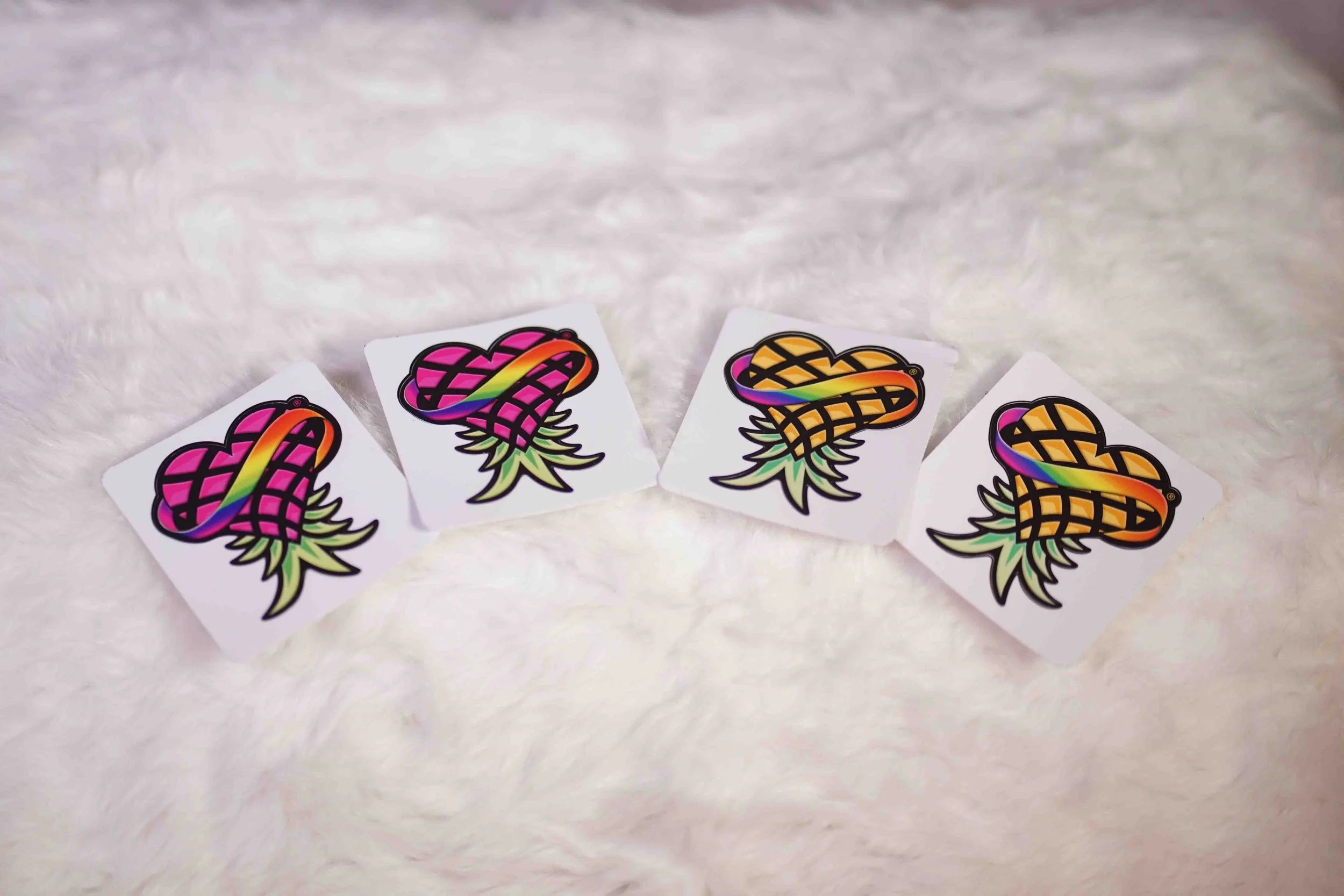 Upside-Down Pineapple Lifestyle Sticker – Pink