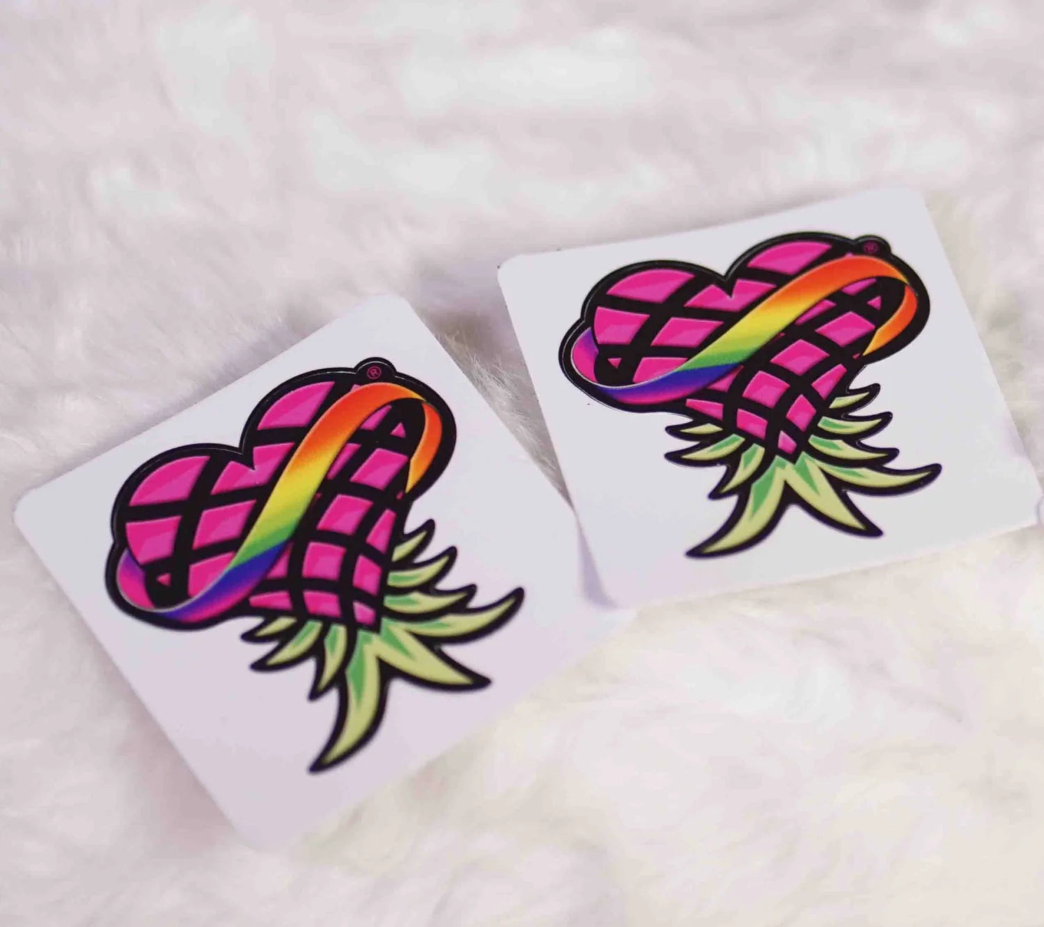 Upside-Down Pineapple Lifestyle Sticker – Pink